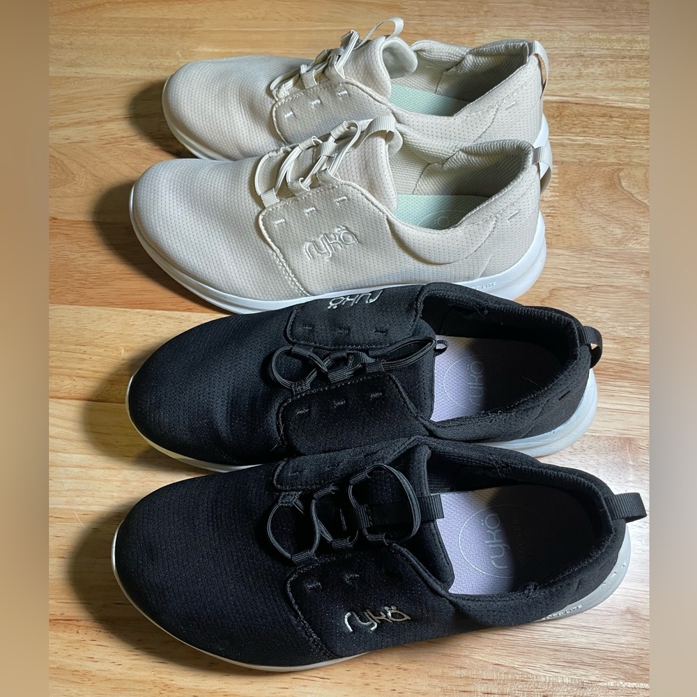 Renew Recovery Ryka Black and French Beige Sneakers Duo
